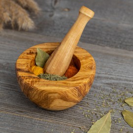 Olive Wood Mortar & Pestle Set "The Iconic Mortar"