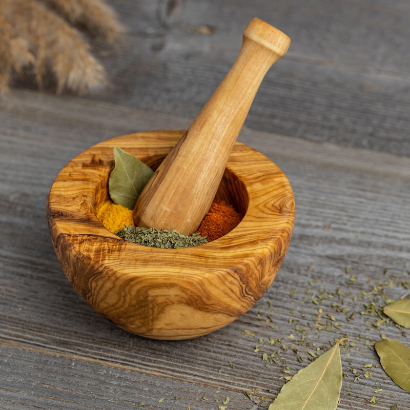 Olive Wood Mortar & Pestle Set "The Iconic Mortar"