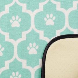 Bone Dry Machine Washable, Ultra Absorbent Pet Mat, 12x18, Aqua/Off-White Lattice