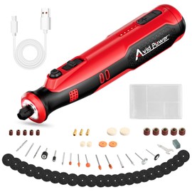 AVID POWER Cordless Rotary Tool 8V Rechargeable Rotary Tool, 4 Front LED Lights, 5 Speeds, 60 Pcs Rotary Tool Accessories for Carving, Engraving, Sanding, Polishing and Cutting