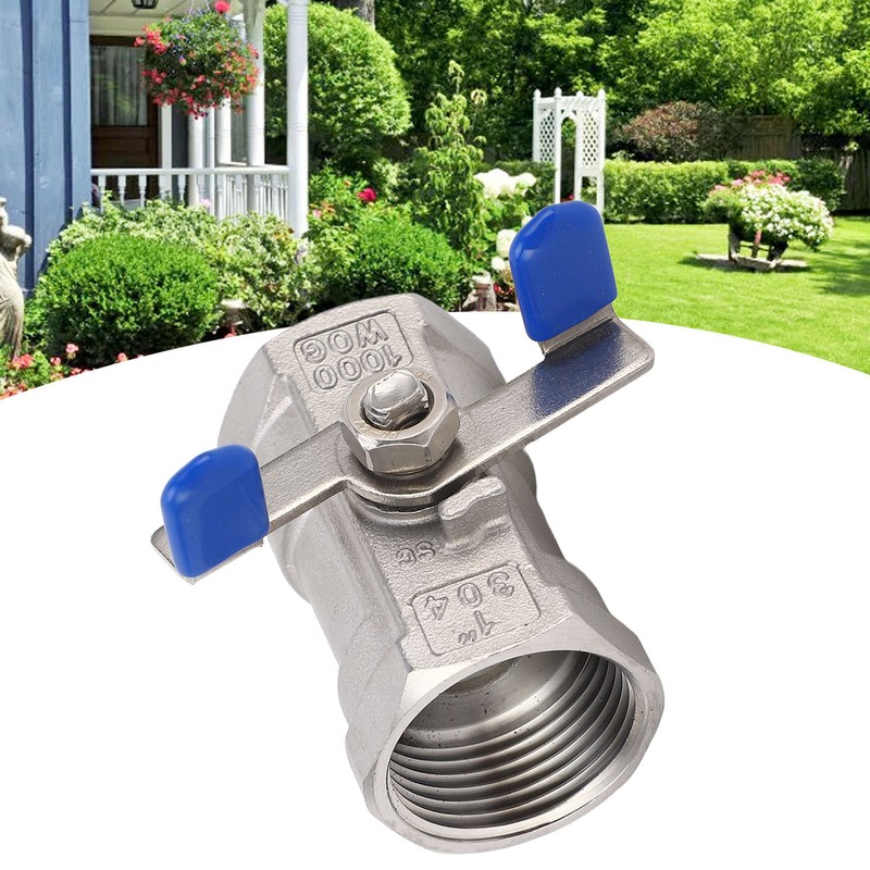 1in Full Port Ball Valve Stainless Steel Butterfly Shape Double