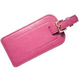 Luggage TAG in Brights Pink Goatskin Leather by Graphic Image -