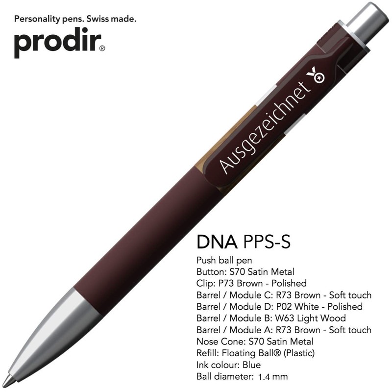 immi Prodir DNA Real Wood Ballpoint Pen, 1.4 Blue Refill,