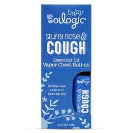 Oilogic Stuffy Nose & Cough Vapor Chest Roll-On Essential Oil for Babies & Toddlers - Gentle Baby Essentials - Pediatrician-Tested & Safe for Babies, 2 Fl Oz