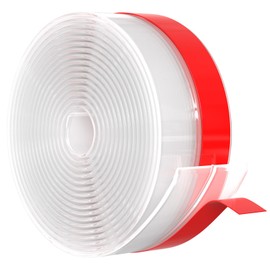 【2026 New Upgrade】 Wide Silicone Weather Stripping Door Seal with Strong Adhesive 2" x 20 ft, Draft Stopper Tape for Door Frame, Side and Bottom Gaps Strip for Glass Shower, Transparent