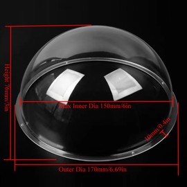 LOTOWELZON 6inch Acrylic Clear Transparent Camera Dome Cover Security Camera Housing Pet Dog Fence Window Skylight Window (ID150mm*H76mm/5.9 * 3in)
