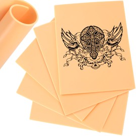 BEIQIYA Tattoo Practice Skins, Synthetic Leather Blank Tattoo Stencil Paper, Soft Fake Skin for Practicing Tattooing and Microblading Eyebrow- Skin-Color