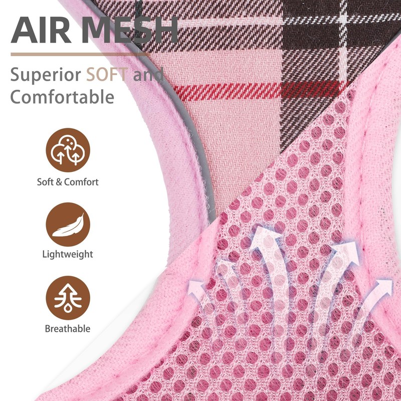 PUPTECK Soft Mesh Dog Harness and Leash Set Pet Puppy