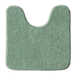 MIULEE Absorbent WC Toilet Rug Non Slip U Shape Bath Mat with High Hydroscopicity Rugs Super Soft Cozy and Shaggy Microfiber Rug Carpet for Bathroom 45x45 cm Green