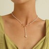 Necklace for Women Dainty Long Necklaces Trendy Bow pearl tassel