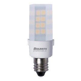Bulbrite LED Mini T4 Dimmable Candelabra Screw Base (E12) Light Bulb 40 Watt Equivalent 3000K, Frost 1-Pack