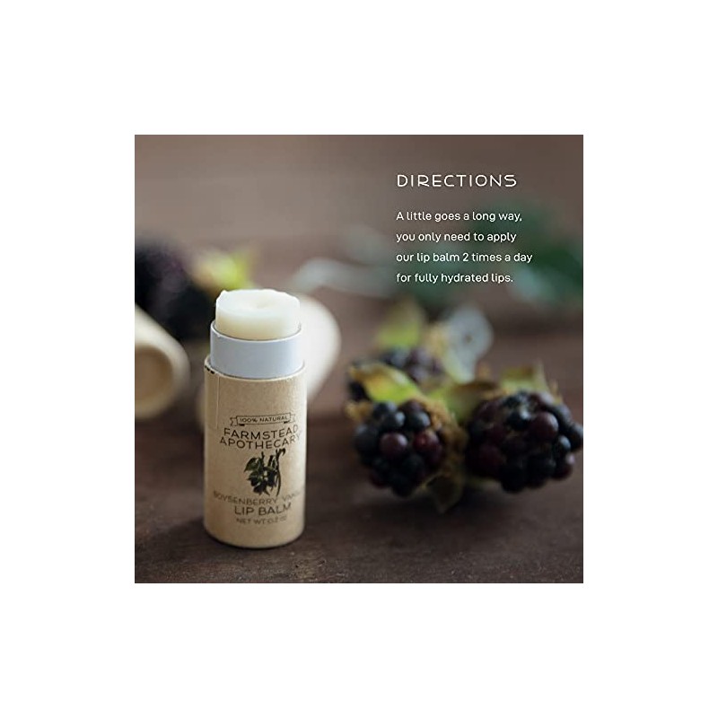 Farmstead Apothecary Lip Balm (Boysenberry Vanilla, 2 Pack)