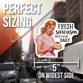 Funny Retro Magnets for Fridge - Fresh Sarcasm Served Daily - Car Magnet Vintage Kitchen Magnet - Humorous Decor for Home - Hilarious Gift Idea - AAMT1756