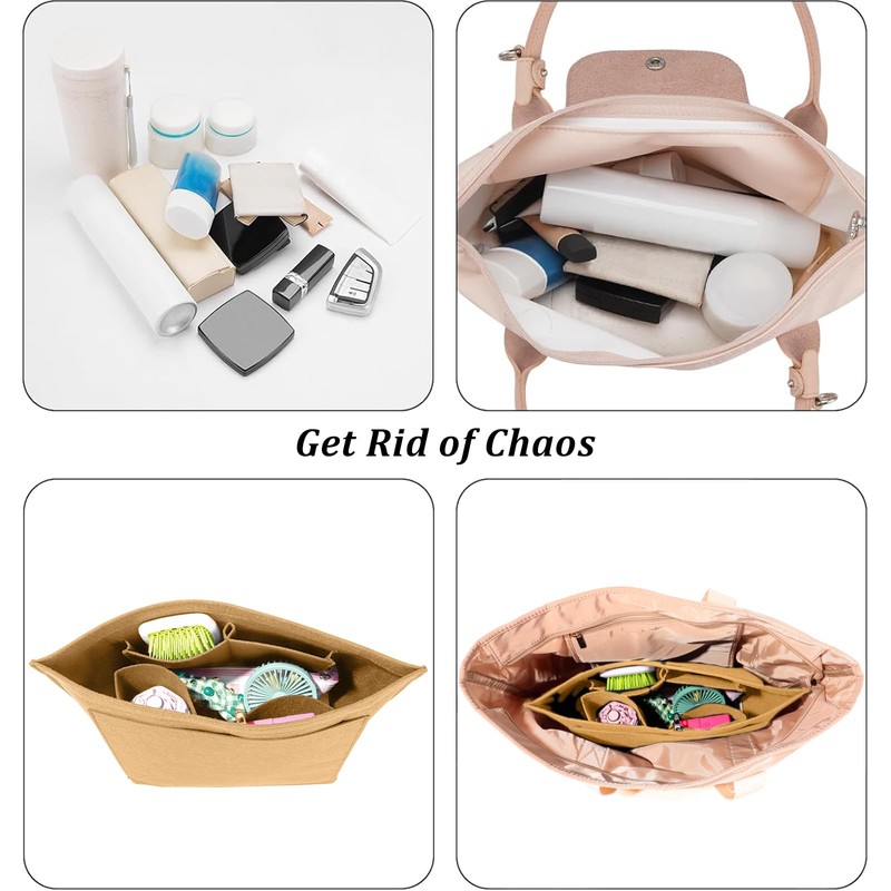 Purse Organizer Insert for Longchamp, Multi-Pocket Felt Handbag Organizer, Tote