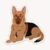 Vinyl Dog Sticker - choose from assorted breeds:_German Shepherd lying