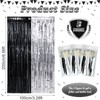 3 Pack 3.3Ft x 6.6Ft Graduation Foil Fringe Curtain Backdrop