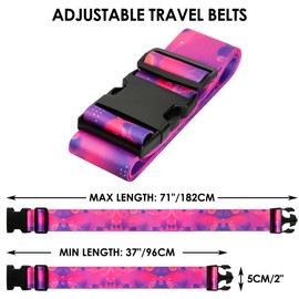 Gutsdoor Colorful 2 Pack Luggage Straps for Suitcases Travel Belt Connector Holds Suitcase Add a Bag Premium Accessories Unique Adjustable Strap
