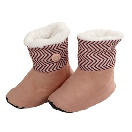 Diydeg Heated Foot Warmers, 2Pcs Carbon Fiber Fast Heating Electric Heated Slipper Boot, Fleece Soft Comfortable Anti Skid Rechargeable Winter Heating Shoes for for Men Women