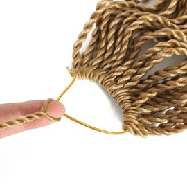 Wavy Senegalese Twist Crochet Braids 6packs/lot 14Inch 35Strands/Pack Synthetic Crochet Hair Curly Twist Braiding Hair (14 Inch, T27/613#)