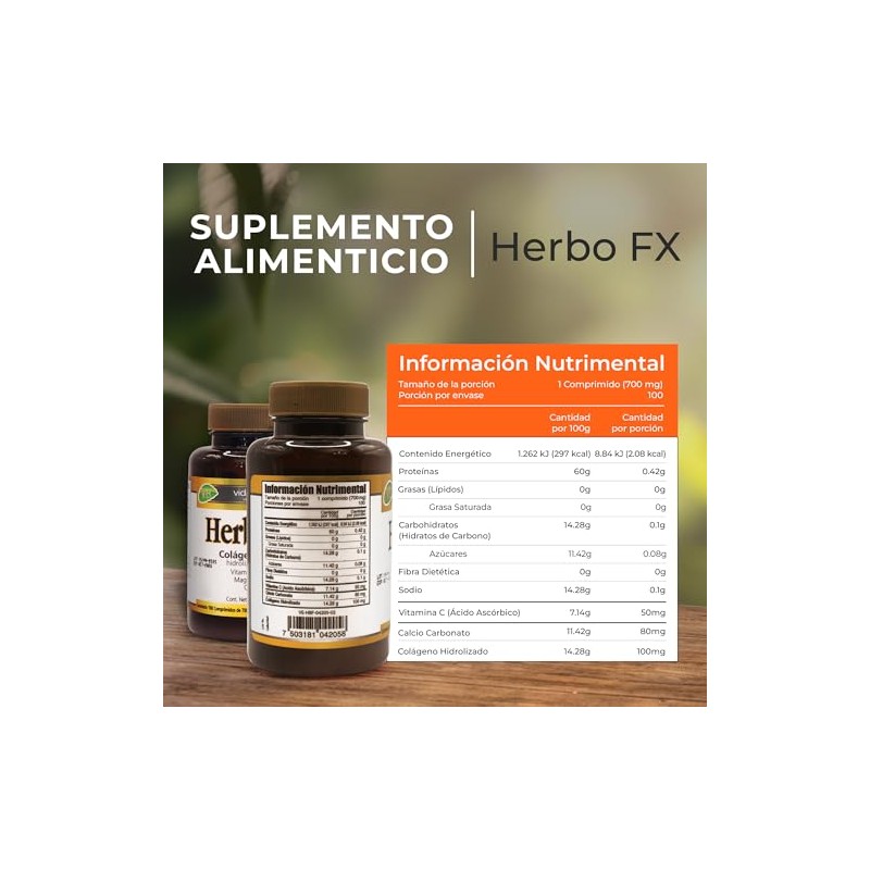 Suplementos Alimenticios Herbo Colágeno Hidrolizado Vitamina Magnesio Calcio Skin Care