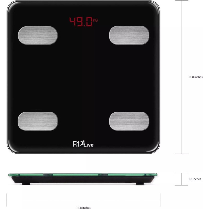 Fit2Live Digital Bathroom Weight Scale, Bluetoo