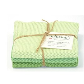 Solwang Cleaning Cloth Dusty Pastel Green Combi Knitted Wipes Cotton Wipes Stainless Steel