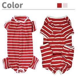 KUVEELA PET Dog Post-Surgical Outfit, Hip Pants, Sanitary Underpants, Protective Clothing, Unisex, Sterilization, For Male Neuter, Contraception, Wound Protection, Skin Disease, Breathable, Small Sized Dog, Medium Sized Dog, Red Border, Long Sleeve, XL