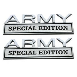2pack Big Army Special Edition Emblems, Army Car Emblem 3D Badge Decal Car Truck Replacement Compatible with Universal Vehicle, Truck, SUV, Army Decal Sticker Strong Adhesive 7 inch Long (Chrome)