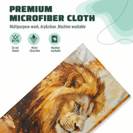 Lion Bath Hand Towels Absorbent Lioness Animals Colorful Pil Painting Art Decorative Hand Towels for Bathroom Kitchen Home Spa Hotel Yoga,Bathroom Decor Accessories Gifts for Women Man 14.4"x28.3"