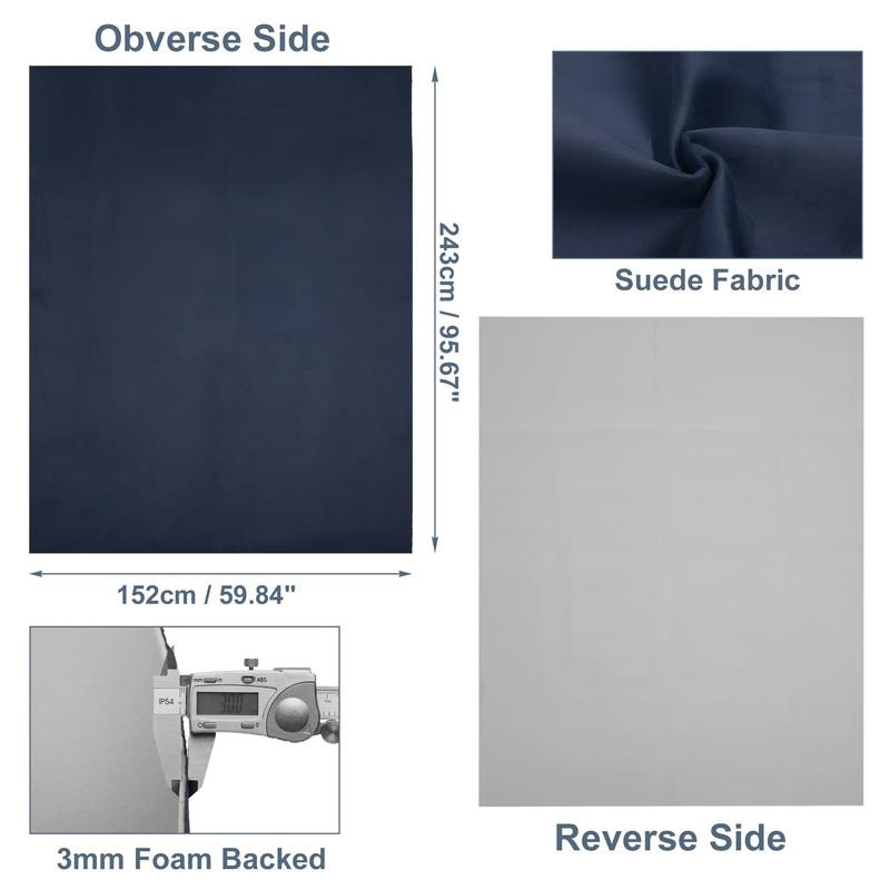 X AUTOHAUX Suede Headliner Fabric 96" Length x 57" Width