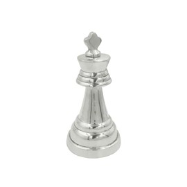 Corner Home & Garden | Adorno Decorativo. Figura de Ajedrez Rey de Aluminio de Color Plateado para Decoracion hogar. (Adornos para Sala, Accesorios para Oficina).