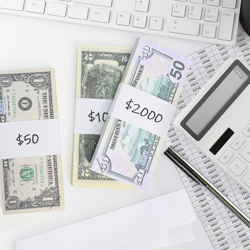 L LIKED 300 PCS Money Bands, Self Sealing Currency Money