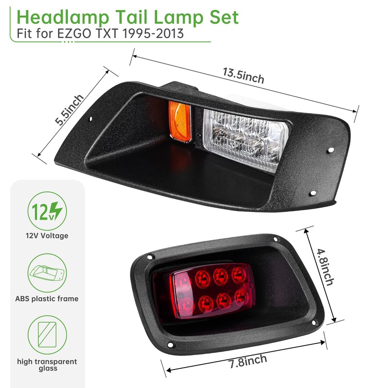 10L0L Golf Cart EZGO Headlight Kit (12V) - Headlight and