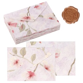 30Pcs Envelope Greeting Cards with Beautiful Flowers,envelopes for invitations, including Stationery And Stickers, Suitable For Wedding, Greeting Cards, Birthday Parties. (Pink).