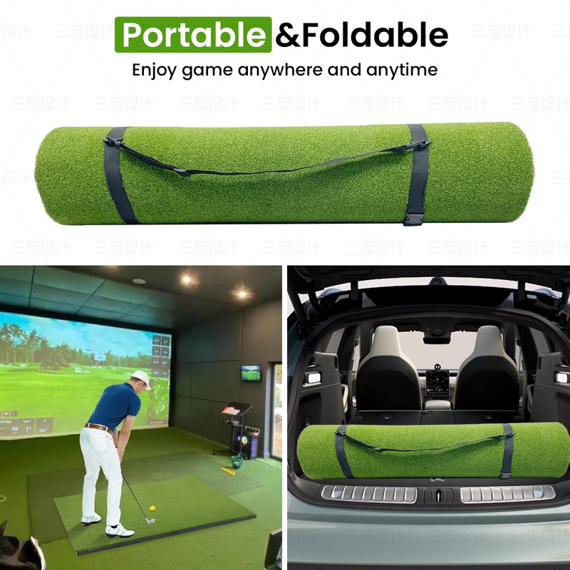 LPALNTYS Golf Hitting Mat 5x4ft, 31mm Artificial Turf Practice Mat