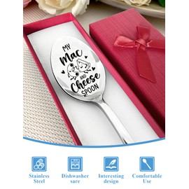 Advivio My Mac and Cheese Spoon - Funny Engraved Stainless Steel Spoon, Mascarpone Sheese Dessert Spoon Dinner Spoon for Mac and Cheese Lovers Friends Brother Sister Graduation Christmas Gifts