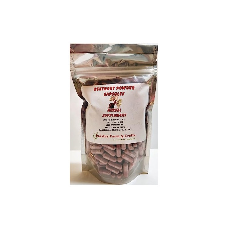 Beetroot Powder Capsules 300 Ct - Pure Herbal Supplement, Fresh