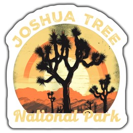 Joshua Tree National Park Sticker, Retro Sunset Joshua Tree Vinyl Decal, National Park Souvenir, Outdoor Adventure Sticker - 5-Inch Sticker - 2-Pack - CCSTICKER00669