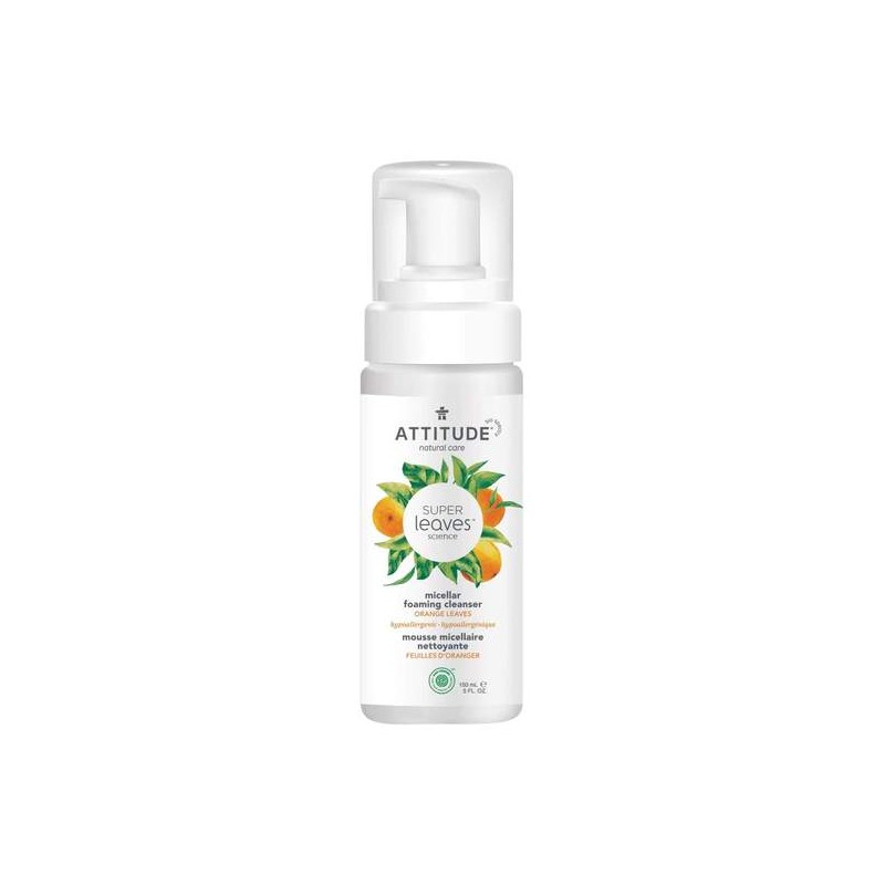 Attitude Super Leaves Micellar Foaming Cleanser 150mL, White Tea Leaves