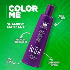 KÜÜL - Color Me Shampoo Matizante 300 ml, para Cabellos Canos, Rubios o Decolorados, Aporta Brillo y Conserva el Color Deseado, con Amino Gen, Nutre y