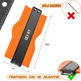 Contour Gauge (10 Inch) Adjustable Lock, tools & home improvement, tools for woodworking, measuring tool, Christmas Gifts for Men Adjustable Profile for Precision Copying of Irregular Shapes (Orange）
