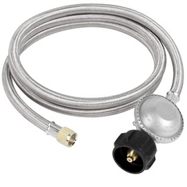 SHINESTAR Regulador de propano de Baja presión con Manguera, Tuerca Hembra DE 3/8", 6FT Braided