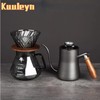 Kuuleyn Pour Over Coffee Carafe, 400ml Black Glass Coffee Pot