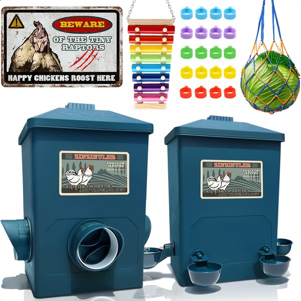 Automatic Port Chicken Feeder and Cup Waterer Set - Chicken