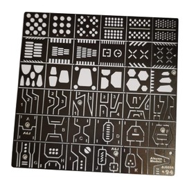 Para Hobby Model Craft GK Herramienta Tallado Regla Auxiliar Acero Inoxidable Taladro Agujero Fabricante Detalle Plantilla de Línea Escriba, 36 piezas en 1 (AJ0094)