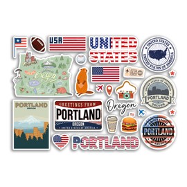 A5 Sticker Sheet Portland Landmarks Vinyl Stickers - Oregon America USA States Flag Travel Holiday Map City Scrapbook Aesthetic #80543