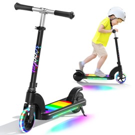 ANHAO Electric Scooter for Kids Ages 6-12 (Mainly 6-10),Electric Scooter with Adjustable Height, Flash Wheel, Suitable for Weights up to 110 lbs and speeds up to 6 mph