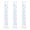 HUAOU 3pcs 250ml Plastic Graduated Cylinders, Lab Chemistry Measuring Cylinders
