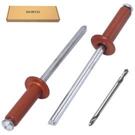 SKIR'CO Pack of 350 blind rivets painted 4.0 x 14 mm, aluminium pop rivets included, drill (copper brown RAL 8004)