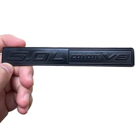 Fidida 2PC 5.0L Coyote V8 Emblem Decal Car Engine Letters Decal Plating Badge 3D Metal Style Fit for F150 5.0L Engine Truck All Black